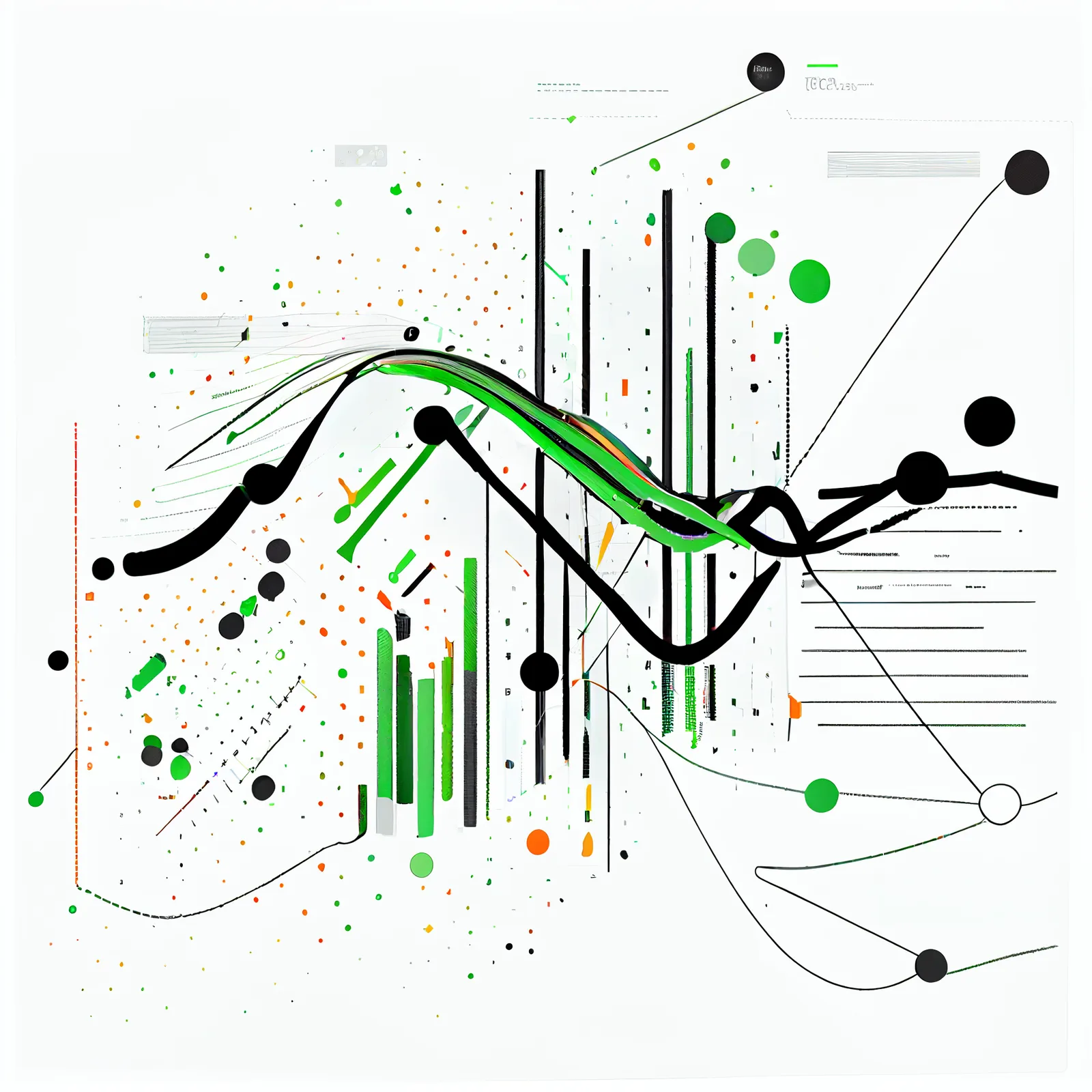 A curiously fast, interactive analytics & data visualization product for large datasets, visualization, black lines, whi