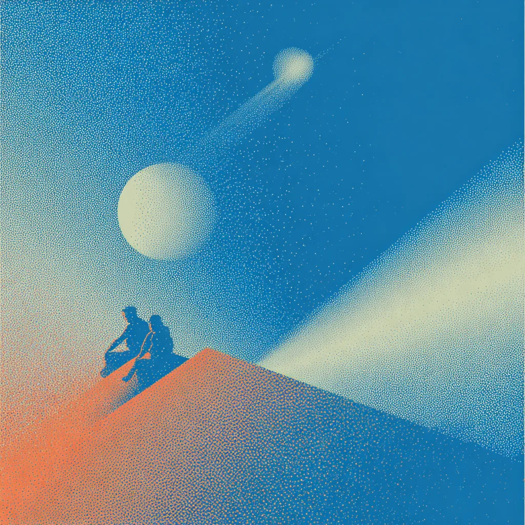 https://s.mj.run/EOWtC1-ZySo airy halftone gradients, dithering, abstract, open negative space, people working together
