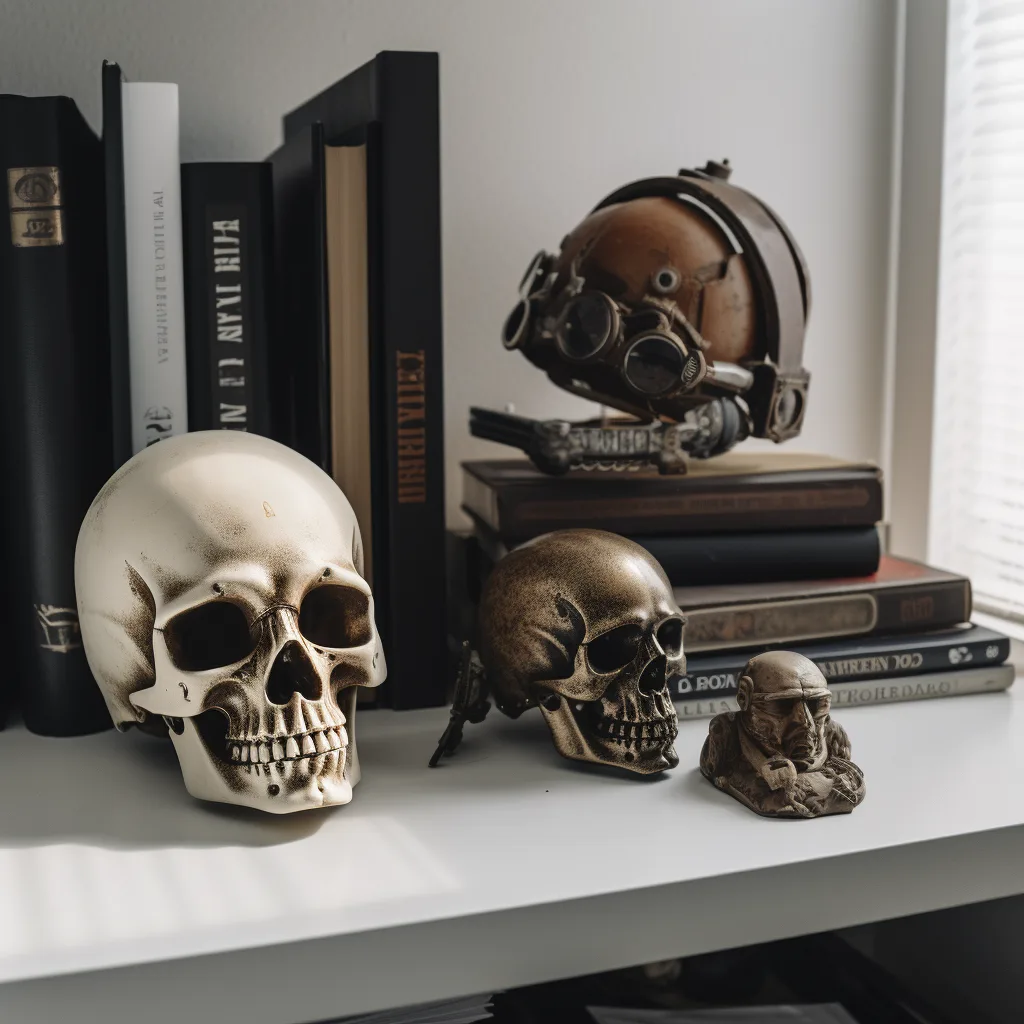 a few Interesting object on an office shelf --upbeta --v 5