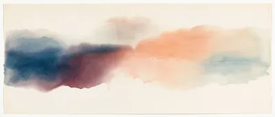vintage 1970s watercolor study on #FEFEFE colo field, flat scanned archival-print texture. One complete, self-contained