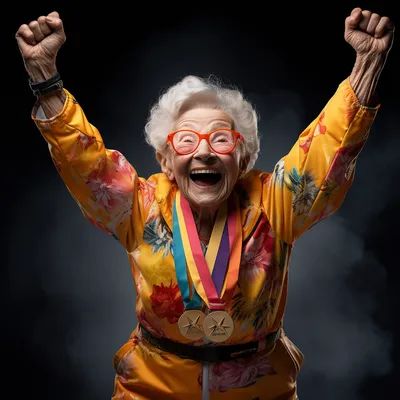 granny winning gold medal --upbeta