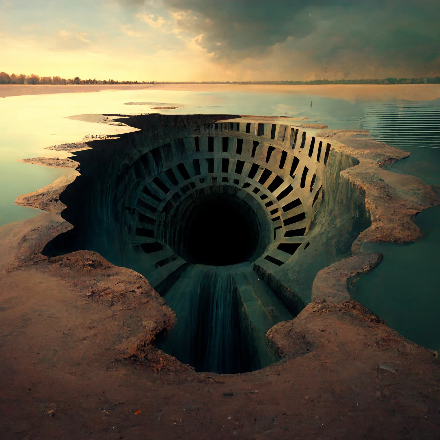 giant drain in a lake --upbeta