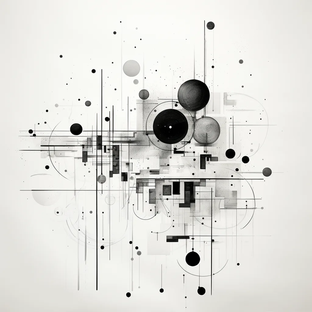 simple illustration, complicated internet, simple shapes, black and white --s 250