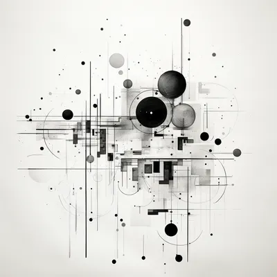 simple illustration, complicated internet, simple shapes, black and white --s 250