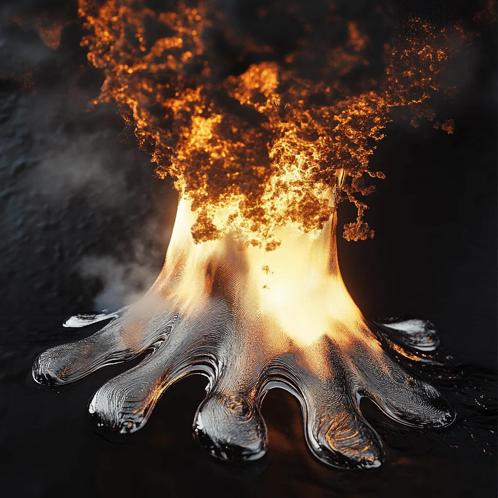 https://s.mj.run/FnvsFf7TrAk liquid metal fire