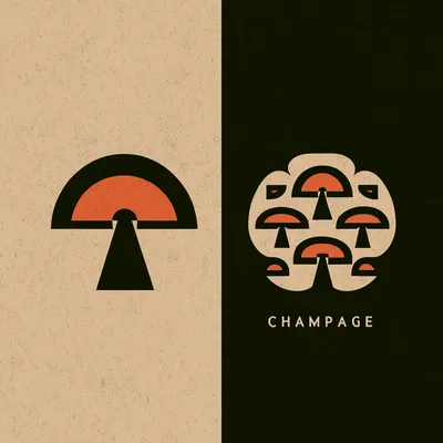 https://s.mj.run/FhuOFmlb1hc Champaigne logo, simple shapes