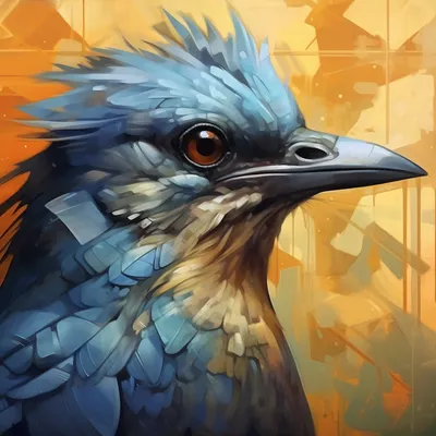 https://s.mj.run/RtmPZPqFKEA, portrait of a bird that is detail-oriented, volatile, mercurial, persistent, problem-solve