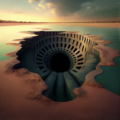 giant drain in a lake --upbeta