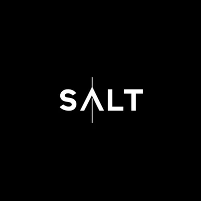 Logo design, wordmark SALT, ultra-minimal, clean black and white, modern sans-serif typography, thin underline beneath t
