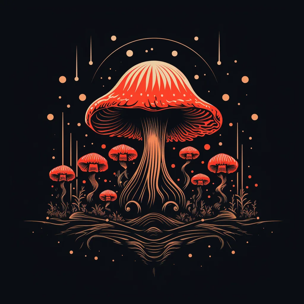 logo, spice, magic mushroom, simple shapes --s 250