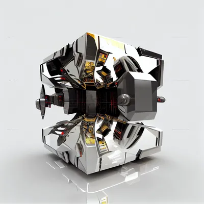 digital futurism, mirror, cube, 3d render, white background, cyber punk, spaceship --upbeta
