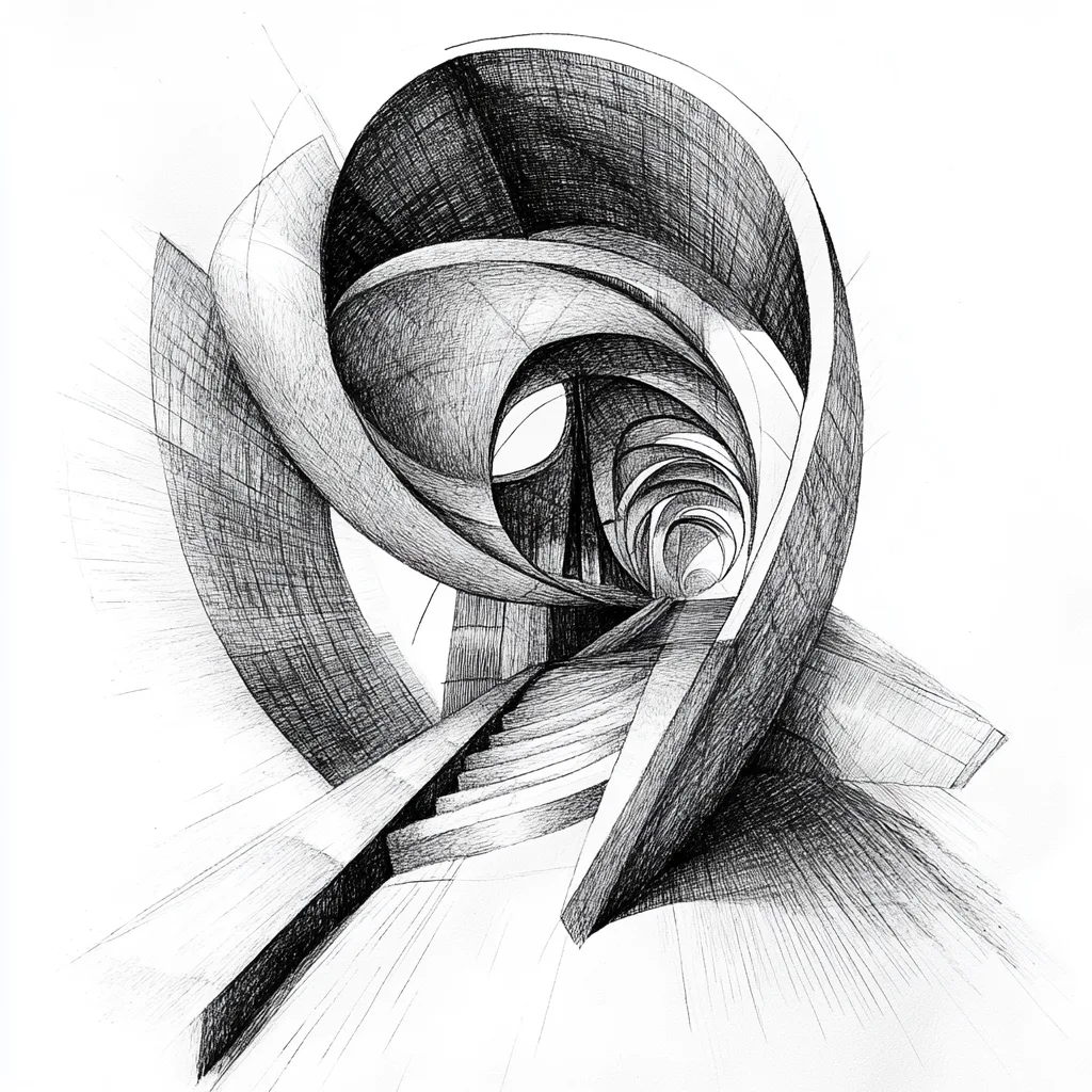 isolated with object in the center, organic, abstract opportunity, Architecture drawing, black and white only