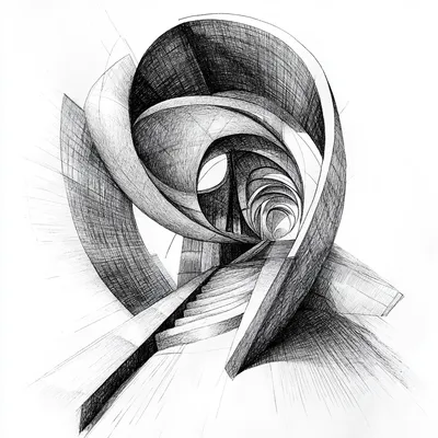isolated with object in the center, organic, abstract opportunity, Architecture drawing, black and white only