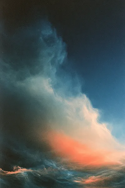 Pure abstract textured gradient composition no objects, no focal subject, no scene. Large soft-edged fields of color flo