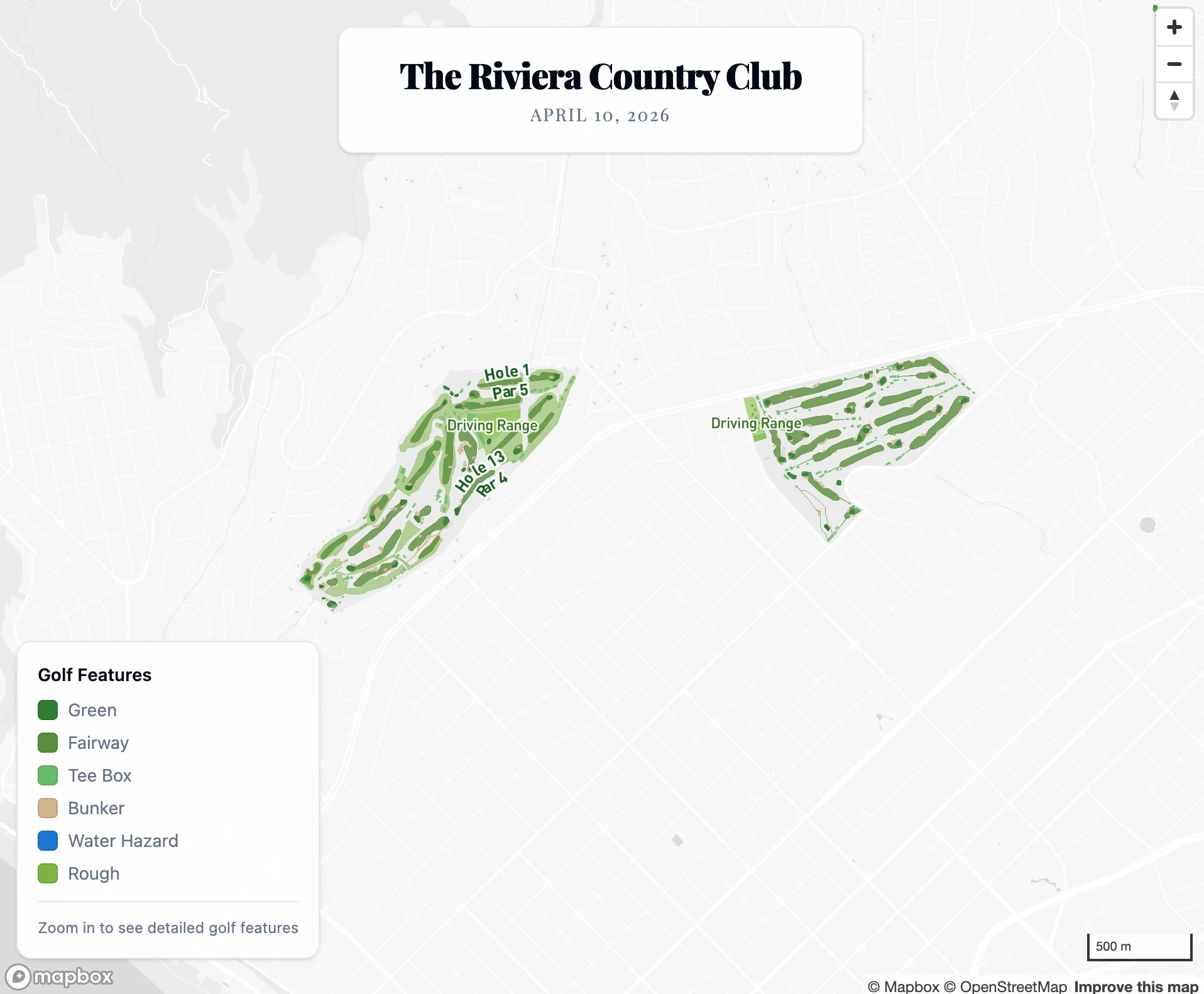Creating a golf course map overlay as part of a friend's project using Mapbox. Geospatial design is so fun.
